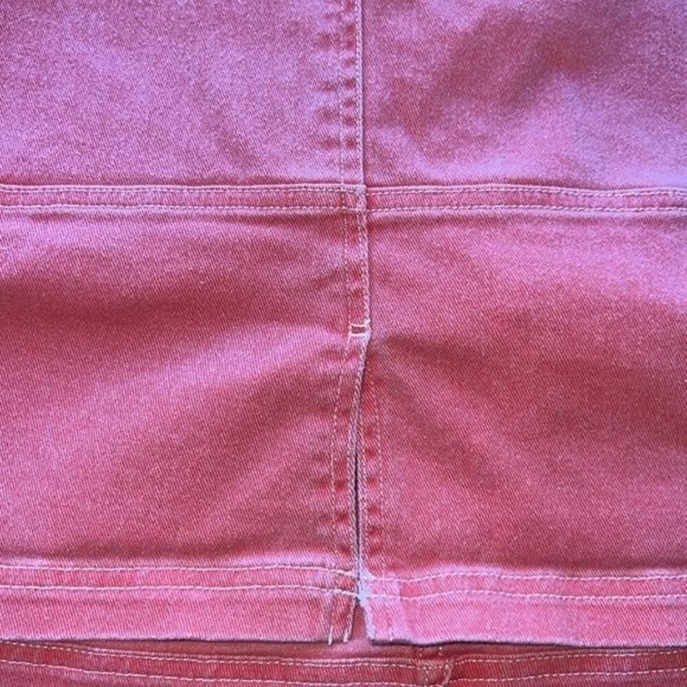 Wildfang Womens Essential Denim Work Skirt Coral Size 3X Stretch Cotton Blend - Picture 3 of 13
